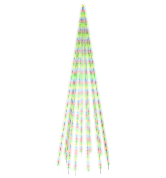 LED-Weihnachtsbaum für Fahnenmast Mehrfarbig 732 LEDs 500 cm