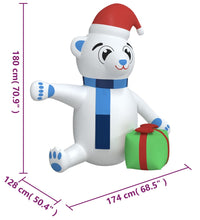 Weihnachtsdekoration Aufblasbarer Teddybär LED 180 cm