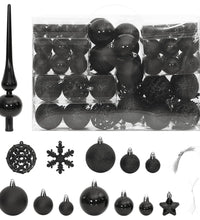 111-tlg. Weihnachtskugel-Set Schwarz Polystyrol