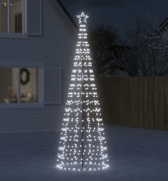 LED-Weihnachtsbaum mit Erdspießen 570 LEDs Kaltweiß 300 cm