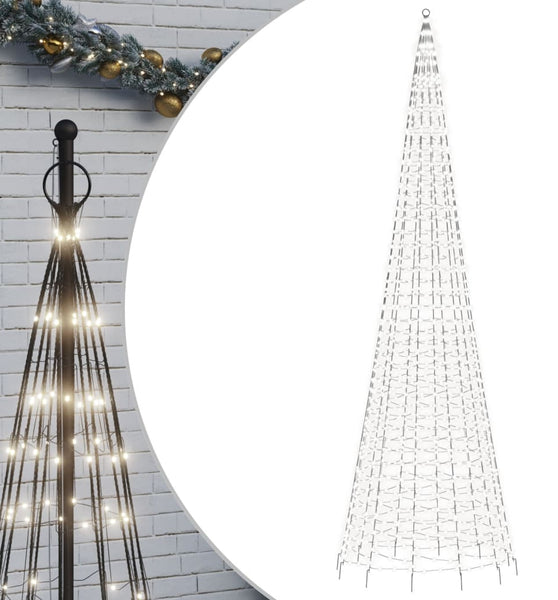 LED-Weihnachtsbaum für Fahnenmast 1534 LEDs Kaltweiß 500 cm