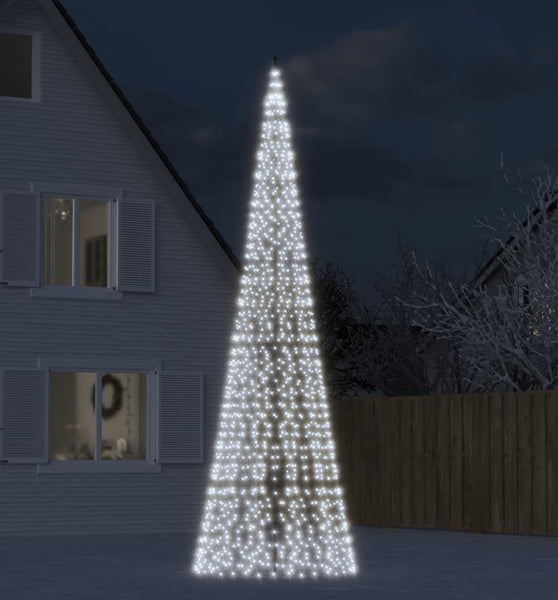 LED-Weihnachtsbaum für Fahnenmast 1534 LEDs Kaltweiß 500 cm