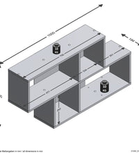 FMD Wandregal mit 4 Fächern Sandeiche