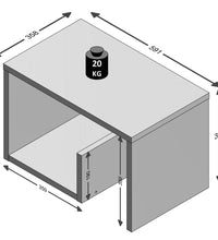 FMD Couchtisch 2-in-1 59,1×35,8×37,8 cm Weiß