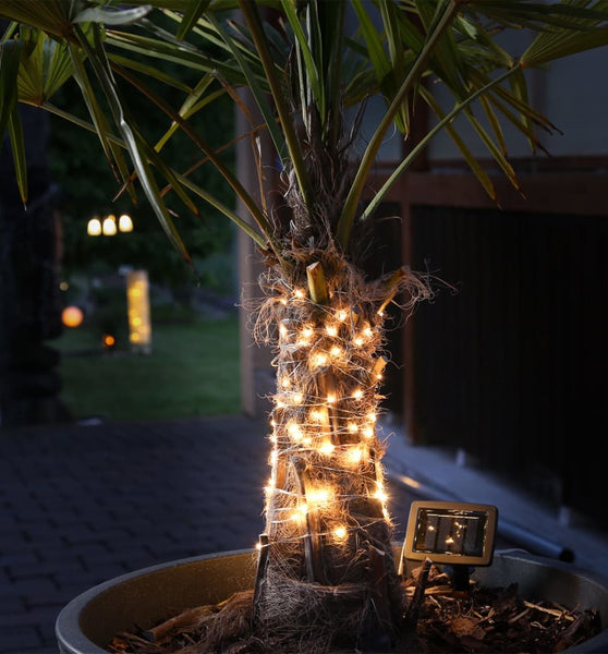 Garten-Lichterkette mit LEDs Solar 20 m Kupfer