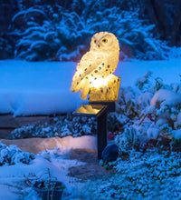 LED-Solar-Gartenleuchte Eule Weiß