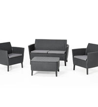 8-tlg. Garten-Sofagarnitur Salemo Graphitgrau 236629