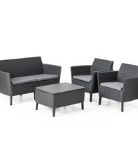 8-tlg. Garten-Sofagarnitur Salemo Graphitgrau 236629