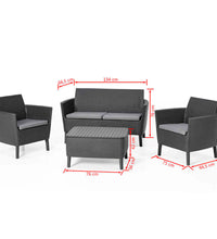 8-tlg. Garten-Sofagarnitur Salemo Graphitgrau 236629