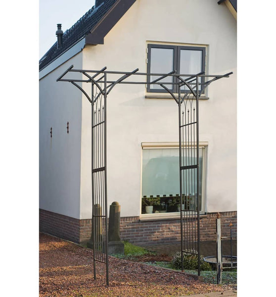 Gartenbogen Metall 114x66x232 cm Schwarz