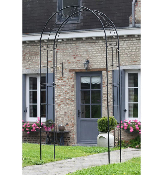 Nature Gartenbogen Metall 229x38x113 cm Schwarz