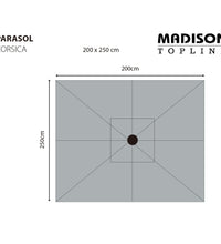 Madison Sonnenschirm Corsica 200x250 cm Grau