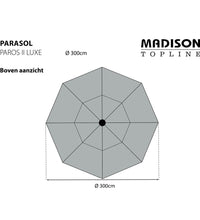 Madison Sonnenschirm Paros II Luxe 300 cm Grau