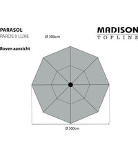 Sonnenschirm Paros II Luxe 300 cm Hellgrau