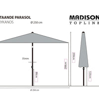 Madison Sonnenschirm Mykanos 250 cm Ecru