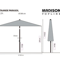 Sonnenschirm Elba 300 cm Grau