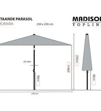 Madison Sonnenschirm Moraira 230x230 cm Taupe