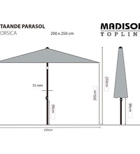 Madison Sonnenschirm Corsica 200x250 cm Taupe