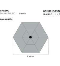 Sonnenschirm Tenerife 300 cm Rund Grau