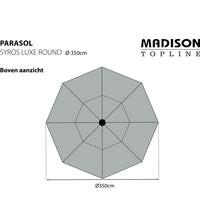 Sonnenschirm Syros Luxe 350 cm Rund Grau