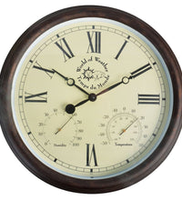 Esschert Design Bahnhofsuhr mit Thermometer und Hygrometer TF009