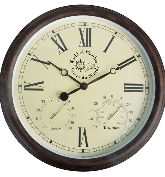 Esschert Design Bahnhofsuhr mit Thermometer und Hygrometer TF009