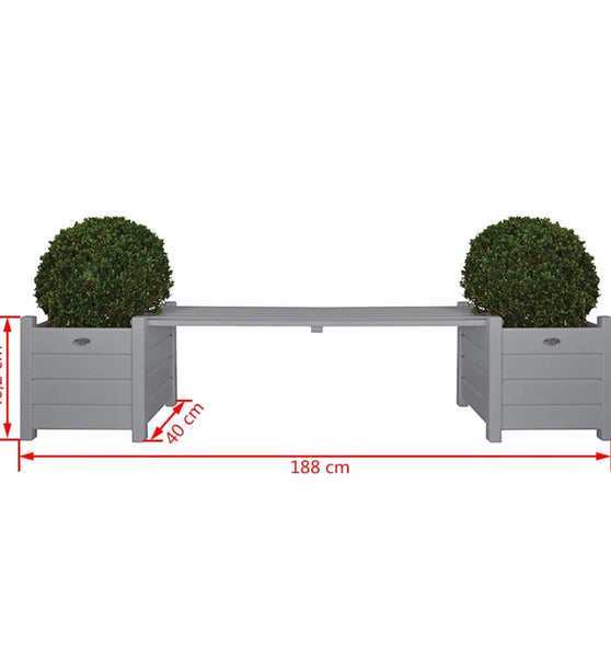 Esschert Design Pflanzkästen mit Bankbrücke grau CF33G