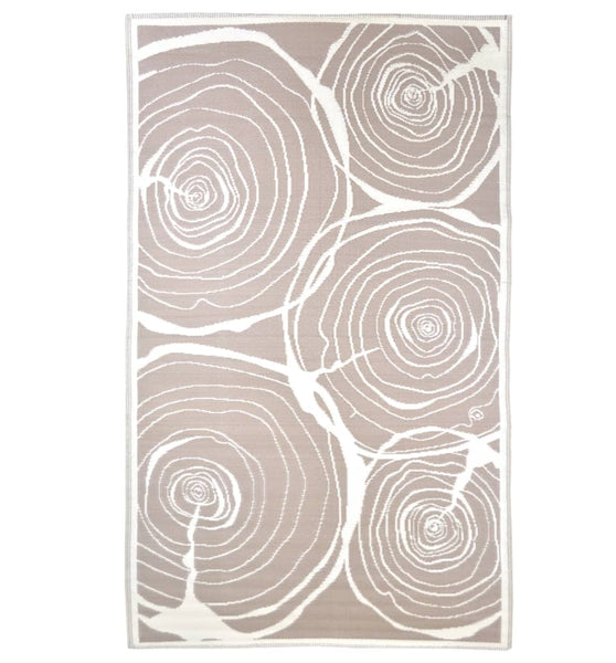 Esschert Design Outdoor-Teppich 240x150 cm Jahresringe