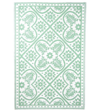 Esschert Design Outdoor-Teppich 182x122 cm Fliesendesign Grün und Weiß