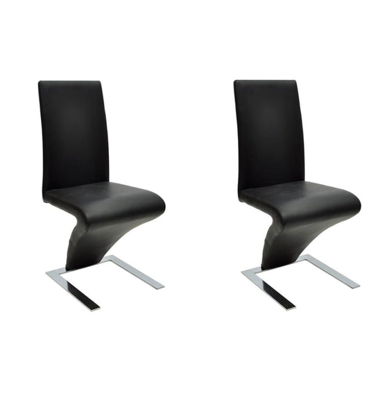 Esszimmerstühle 2 Stk. Schwarz Kunstleder