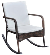 Garten-Schaukelstuhl Braun Poly Rattan