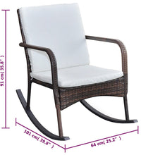 Garten-Schaukelstuhl Braun Poly Rattan