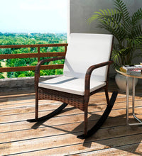 Garten-Schaukelstuhl Braun Poly Rattan