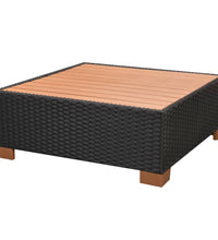7-tlg. Garten-Lounge-Set mit Auflagen Poly Rattan Schwarz