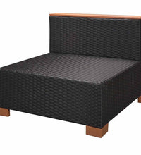 10-tlg. Garten-Lounge-Set mit Auflagen Poly Rattan Schwarz