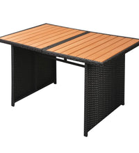 10-tlg. Garten-Lounge-Set mit Auflagen Poly Rattan Schwarz