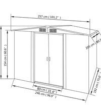 Gartenschuppen Grau Metall 257 x 205 x 178 cm