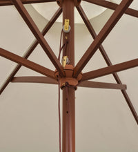 Sonnenschirm 270×270 cm Holzstange Cremeweiß