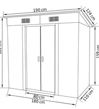 Gartenschuppen Grau Metall