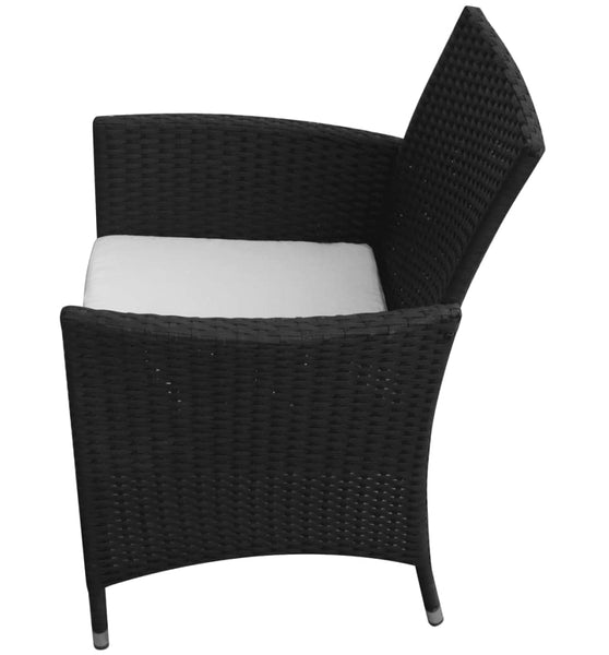 Gartenstühle 2 Stk. Poly Rattan Schwarz