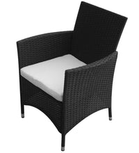 Gartenstühle 2 Stk. Poly Rattan Schwarz