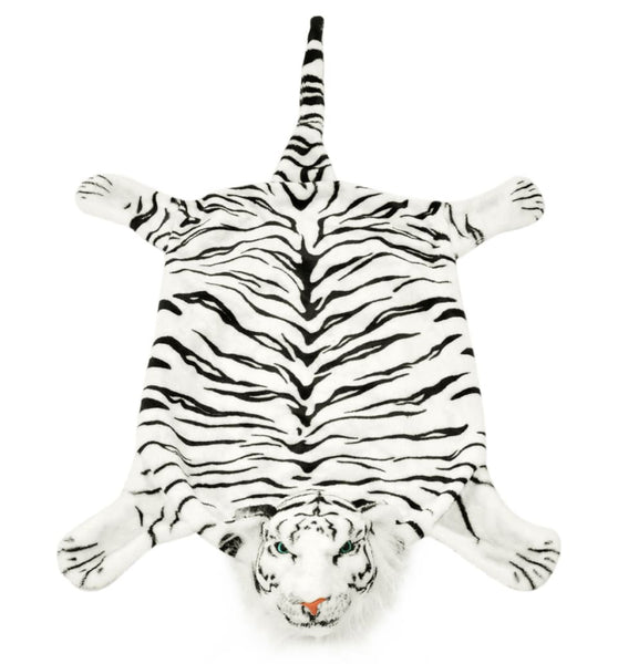 Tigerfell Teppich Plüsch 144 cm Weiß