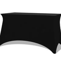 Stretch-Tischhusse 2 Stk. 243 x 76 x 74 cm Schwarz