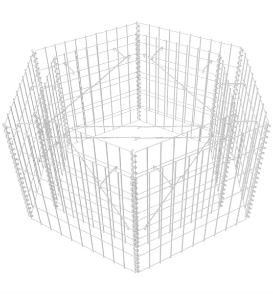 Sechseckiges Gabionen-Hochbeet 100×90×50 cm