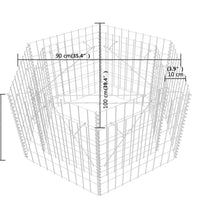 Sechseckiges Gabionen-Hochbeet 100×90×50 cm