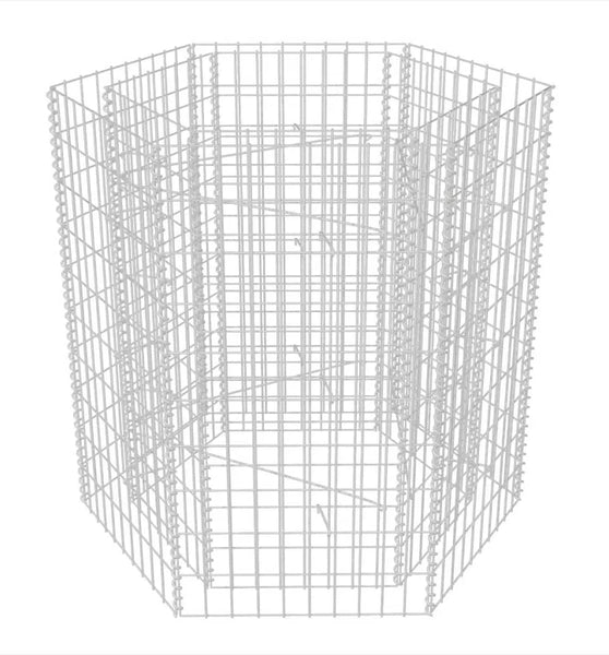 Sechseckiges Gabionen-Hochbeet 100×90×100 cm