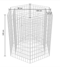 Sechseckiges Gabionen-Hochbeet 100×90×100 cm