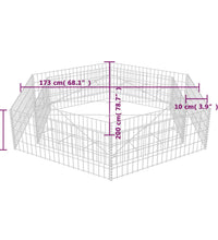 Sechseckiges Gabionen-Hochbeet 200x173x40 cm