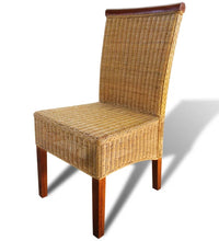 Esszimmerstühle 2 Stk. Braun Natur Rattan