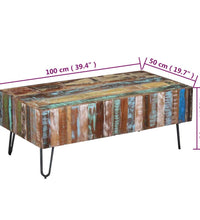 Couchtisch Altholz Massiv 100x50x38 cm